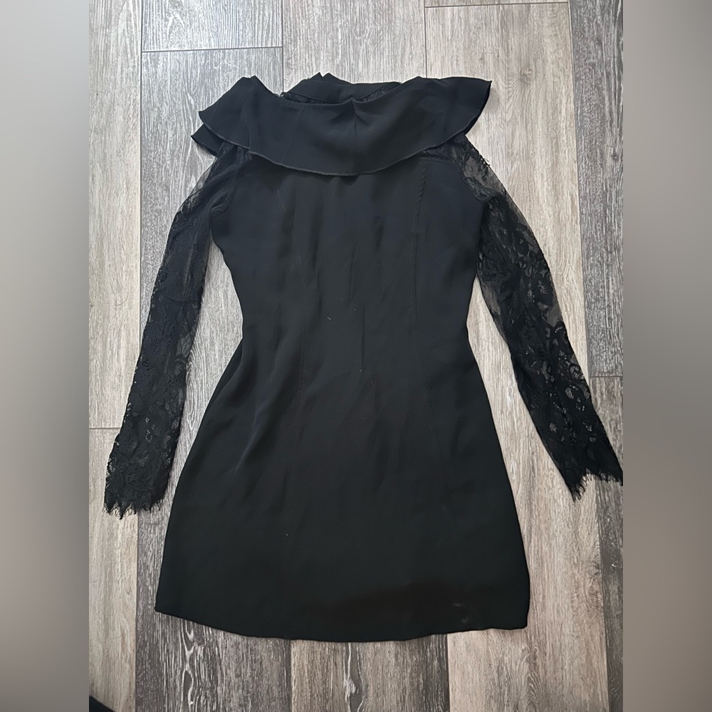 Dolls Kill Black Lace-Sleeve Dress